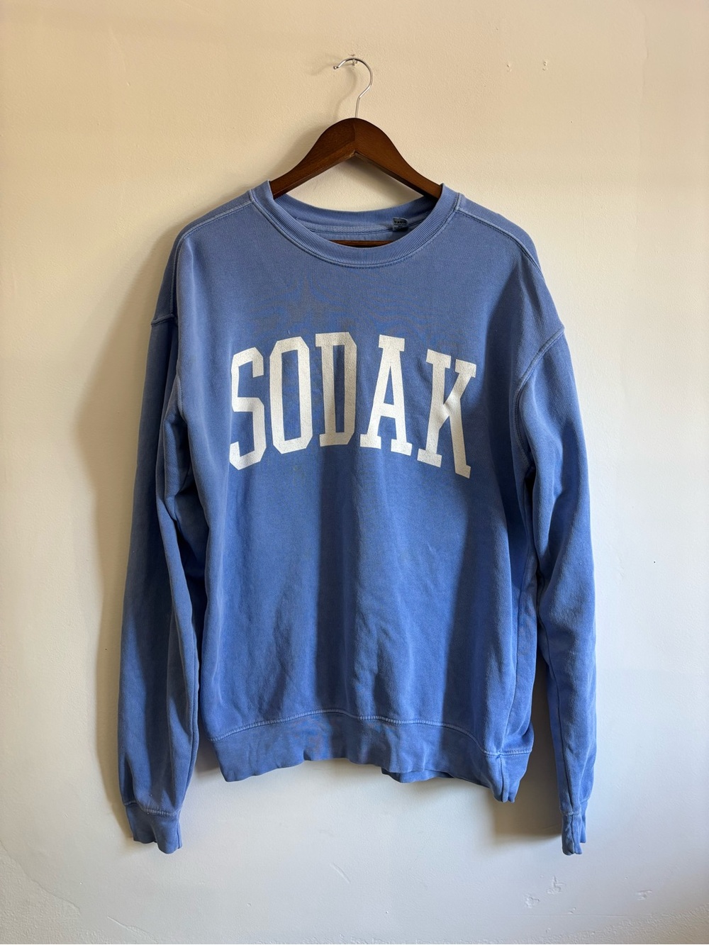 Blue 84 Crewneck Sweatshirt in Light Blue with White 'SODAK' Logo